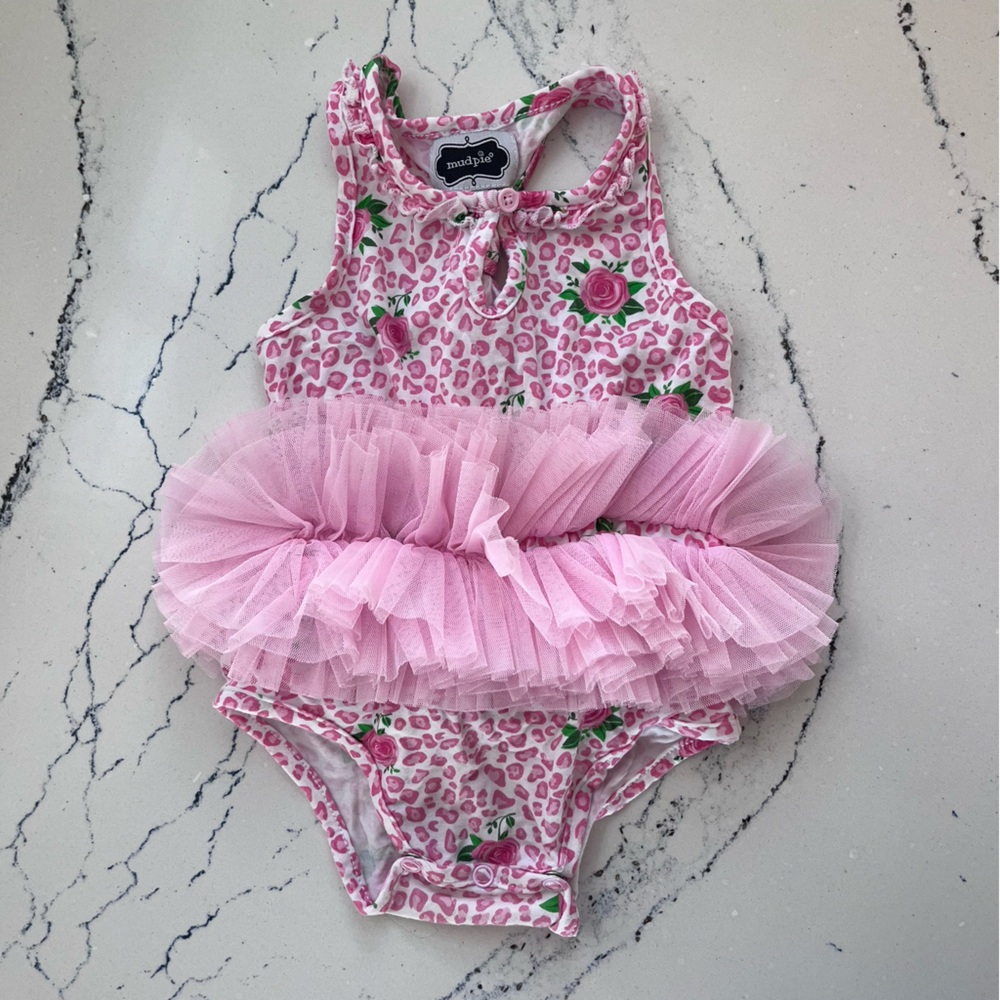 Mud Pie Pink Leopard Tutu One Piece